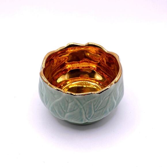 Royal Winton Golden Age Porcelain Green and Gold Plated Creamer and Sugar Set - Picture 8 of 8